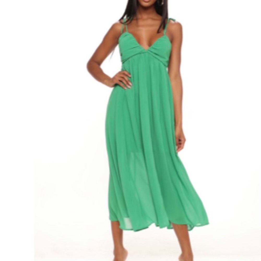 Goddess Green Flowy Dress.
